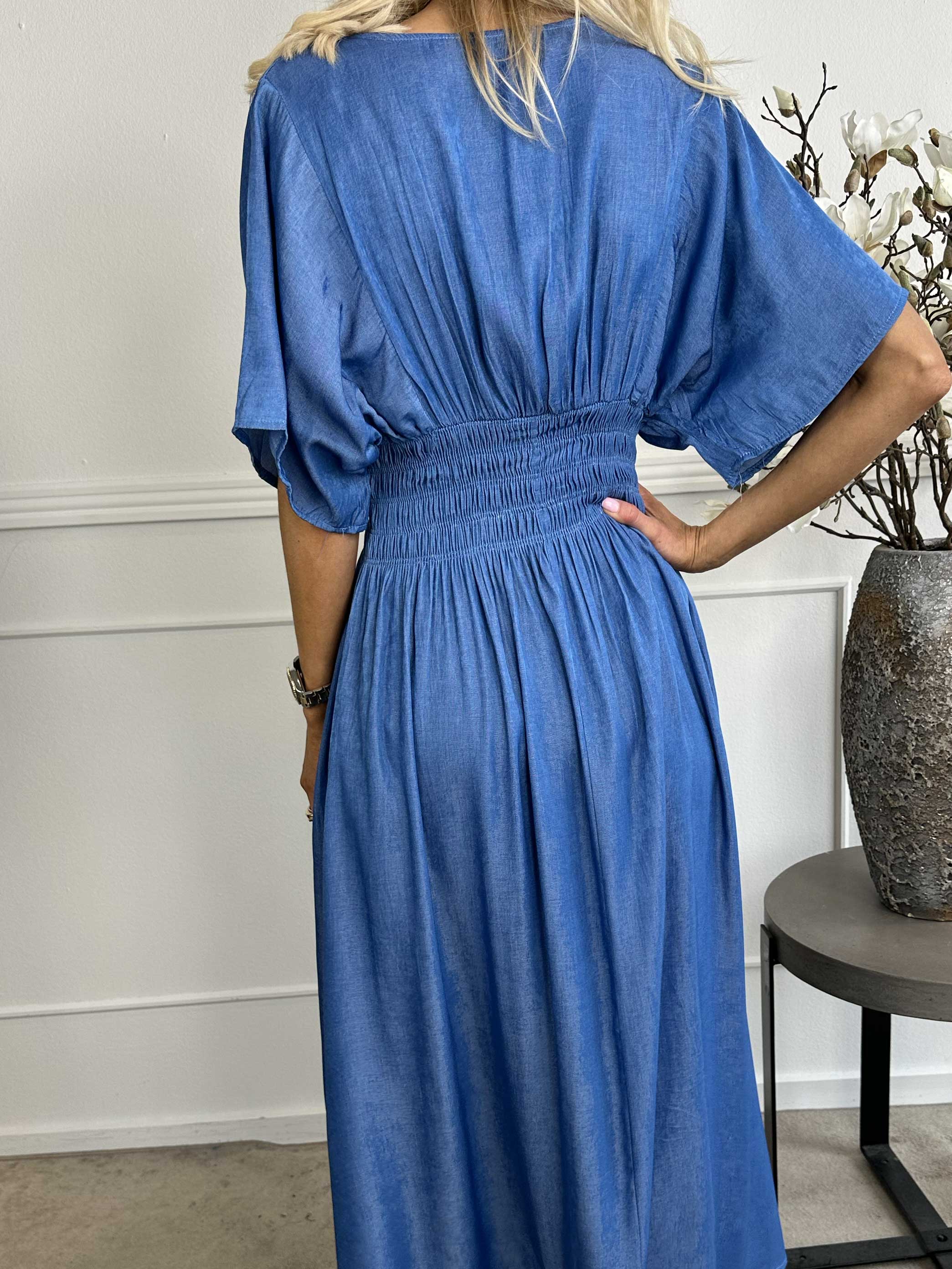 Pams Denim - Långklänning med smock under bysten